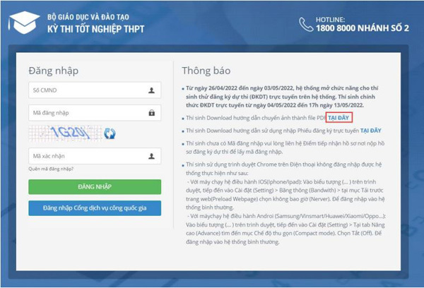 Các bước đăng ký thi tốt nghiệp THPT trực tuyến