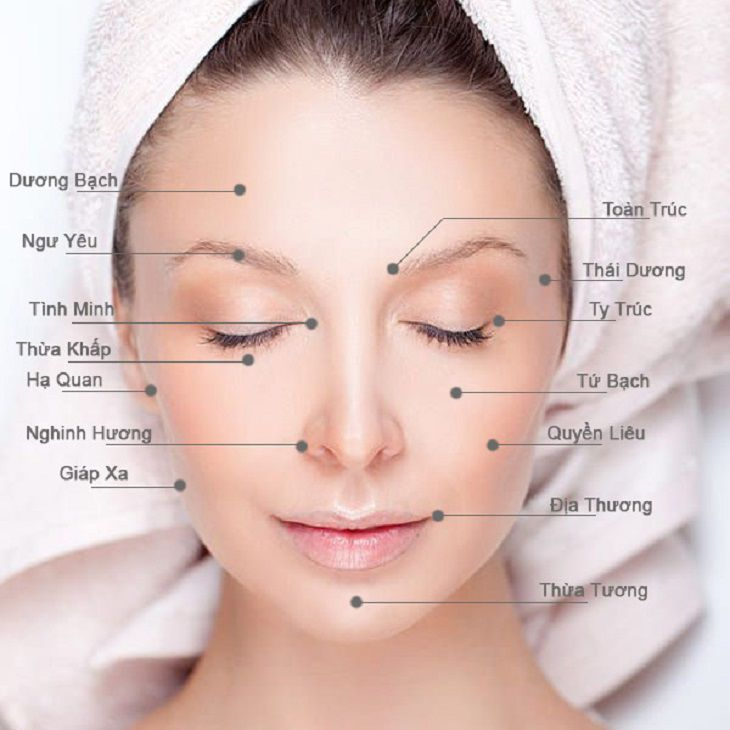 H&igrave;nh ảnh c&aacute;c huyệt đạo tr&ecirc;n mặt
