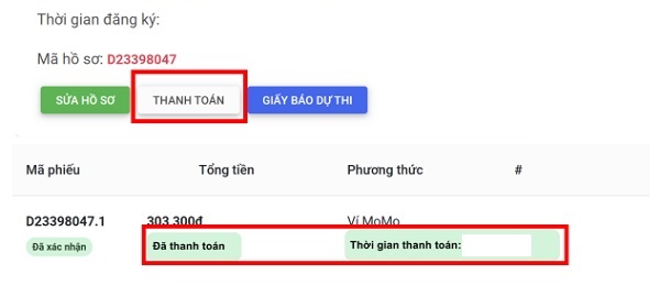 Kiểm tra thông tin đăng ký
