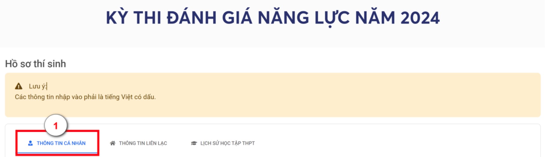 Điền đầy đủ thông tin liên lạc