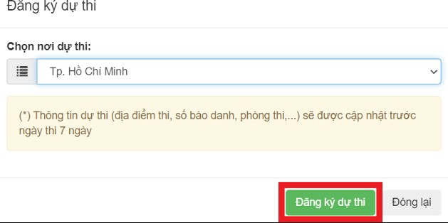 Chọn nơi đăng ký dự thi đánh giá năng lực