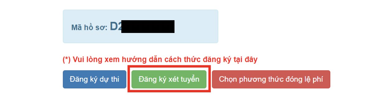Đăng ký xét tuyển nguyện vọng