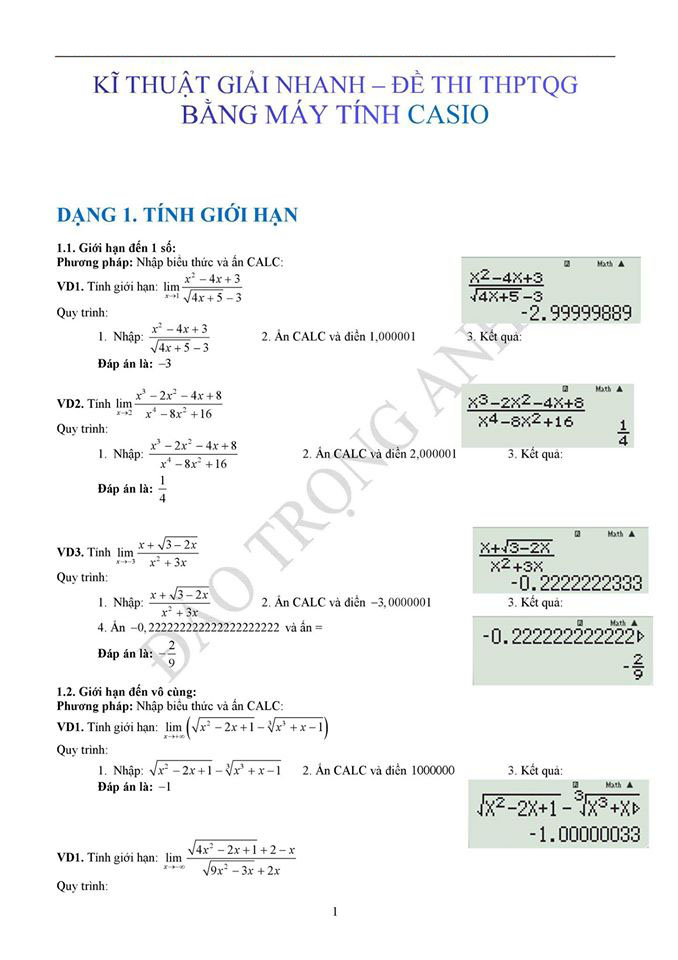 Hướng dẫn c&aacute;ch giải to&aacute;n nhanh bằng m&aacute;y t&iacute;nh cầm tay