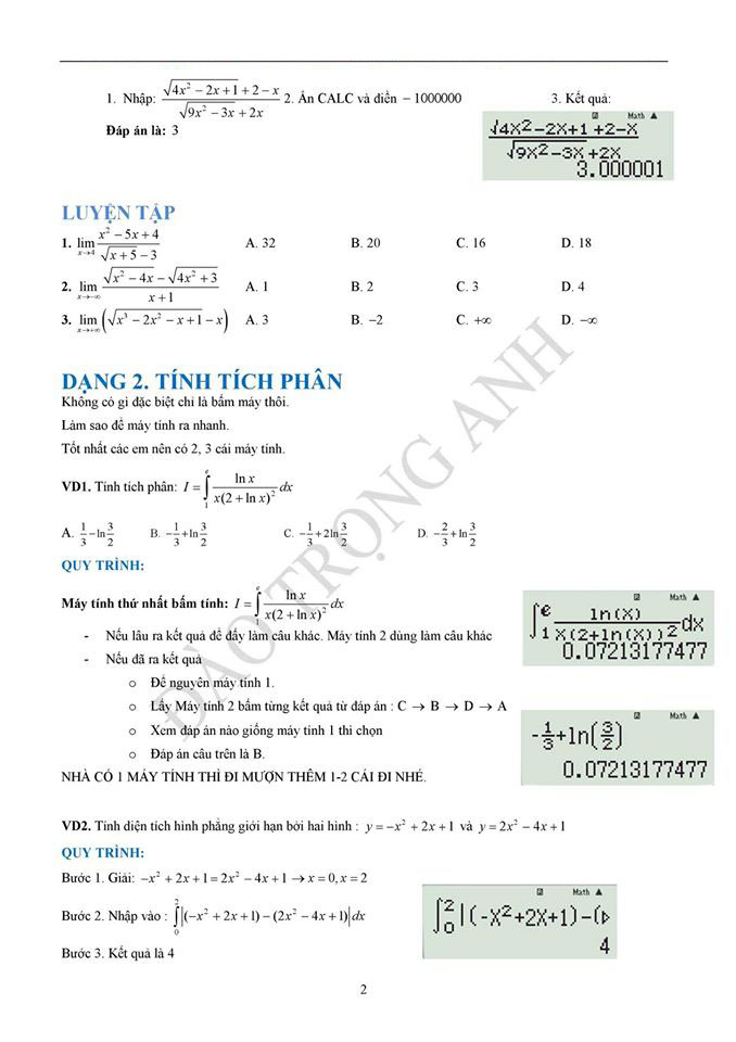 Hướng dẫn c&aacute;ch giải to&aacute;n nhanh bằng m&aacute;y t&iacute;nh cầm tay