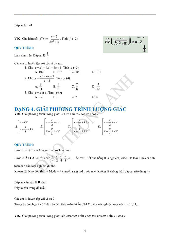 Hướng dẫn c&aacute;ch giải to&aacute;n nhanh bằng m&aacute;y t&iacute;nh cầm tay