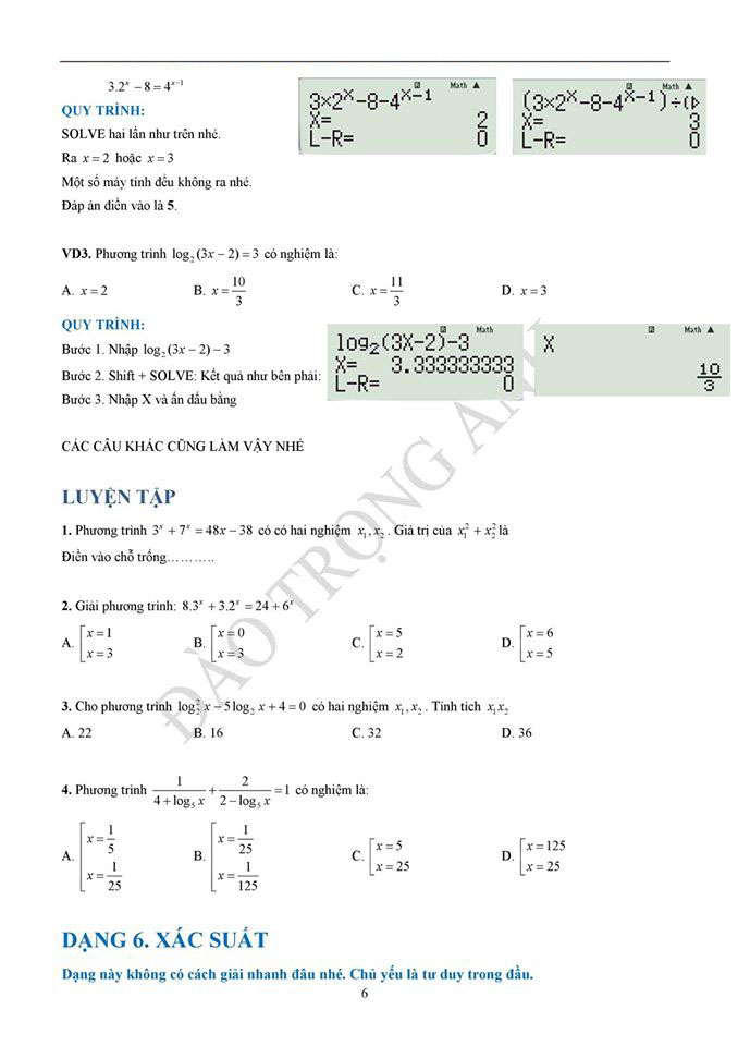 Hướng dẫn c&aacute;ch giải to&aacute;n nhanh bằng m&aacute;y t&iacute;nh cầm tay
