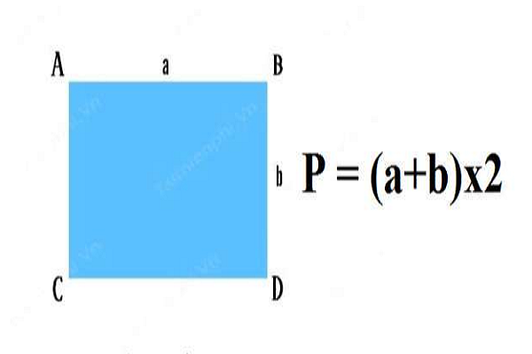 C&ocirc;ng thức t&iacute;nh chu vi h&igrave;nh chữ nhật