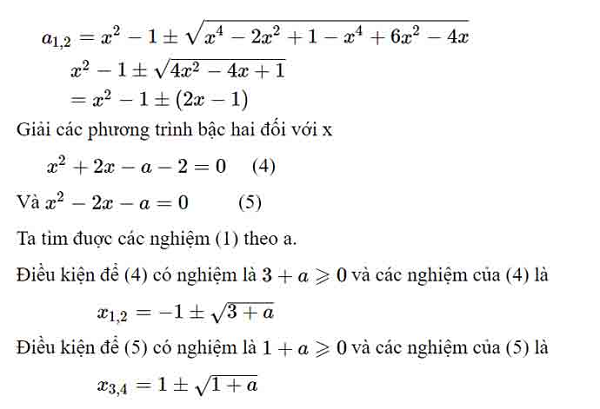 giải bất phương tr&igrave;nh bậc 4