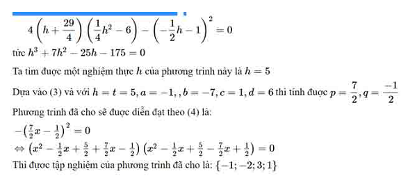 giải bất phương tr&igrave;nh bậc 4