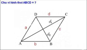 Công thức tính chu vi và diện tích hình thoi kèm bài tập vận dụng
