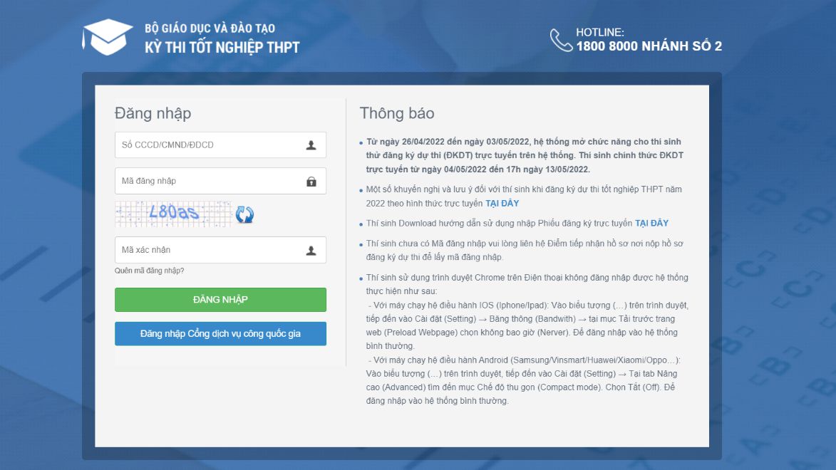 Tra cứu số báo danh thi THPT