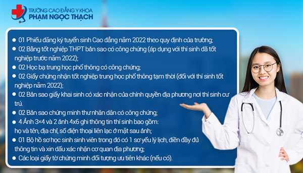 Bộ hồ sơ x&eacute;t tuyển Trường Cao Đẳng Y Khoa Phạm Ngọc Thạch